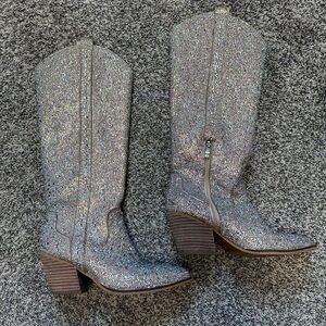 Silver Glitter Women's Boots